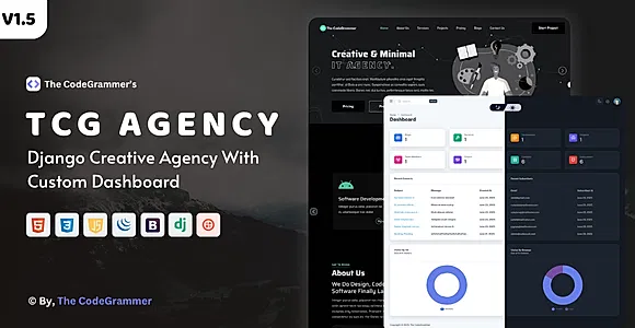 TCG AGENCY - Python Django Creative Digital Agency Script With Custom Dashboard
