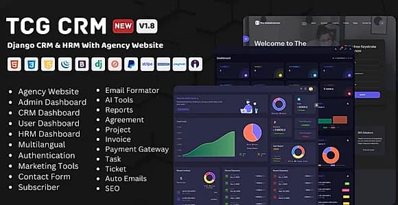 TCG CRM - Django CRM & HRM Script With Agency Website
