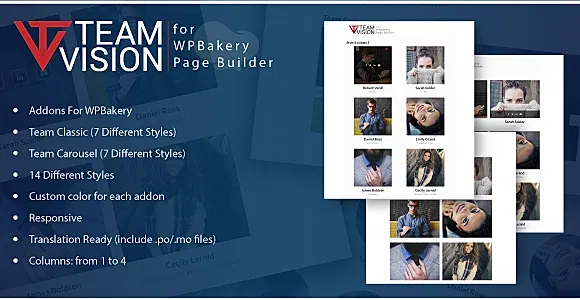 Teamvision - Team Addons for WPBakery Page Builder WordPress Plugin