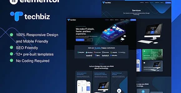 TechBiz - Tech Company Elementor Pro Template Kit