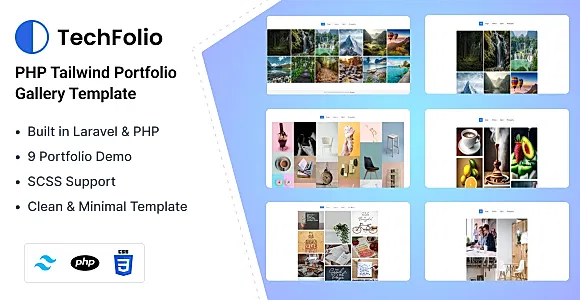 TechFolio - PHP & Tailwind CSS Portfolio Template