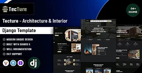 Tecture - Architecture and Interior Django Template