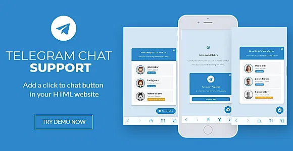 Telegram Chat Support - jQuery Plugin