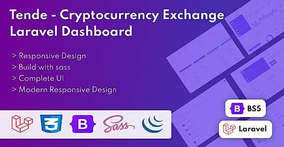 Tende - Cryptocurrency Exchange Laravel Dashboard