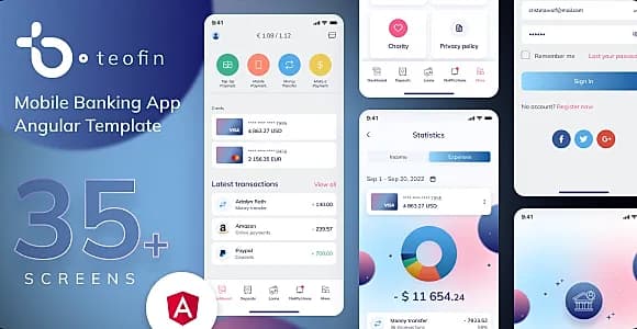 Teofin - Angular Mobile Banking App | PWA