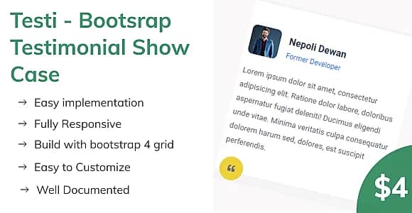 Testi - Bootsrap Testimonial Show Case