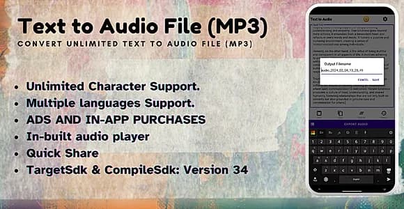 Text to Audio (Mp3): Convert Unlimited Text to Audio File (.mp3)