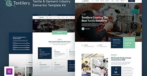 Textilery – Textile & Garment Industry Elementor Template Kit