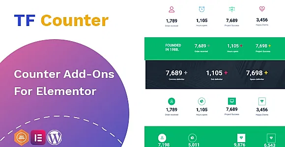 Tf Counter Widgets Addon For Elementor WordPress Plugin