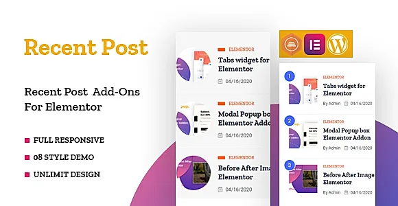 TF Recent Posts Addon For Elementor WordPress Plugin