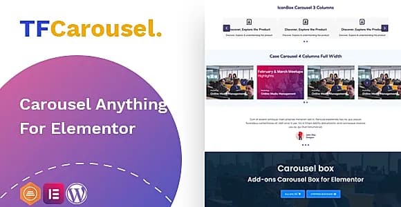 TFCarousel Box Addon For Elementor WordPress Plugin