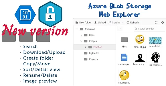 The new Azure Blob Storage Web Explorer UI with Azure AD Authentication