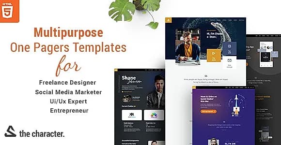 The Character - One Pager Templates for Professionals in HTML 5