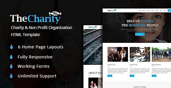 The Charity - Fundraising & Non Profit Organization HTML5 Template
