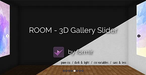 The Room - 3D Slider - Pure CSS with dark mode / less / sass
