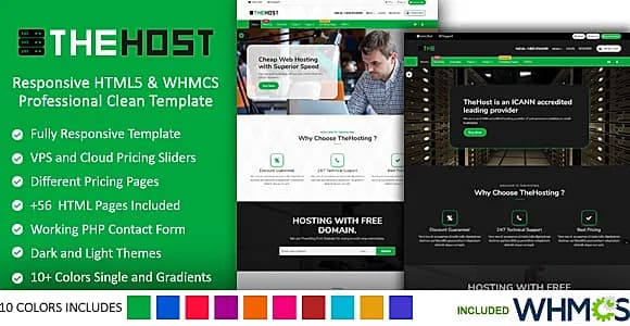 TheHost - Responsive HTML & WHMCS Latest Bootstrap   Web Hosting Premium Template