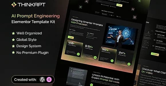 Thinkapt - AI Prompt Engineering  Elementor Template Kit