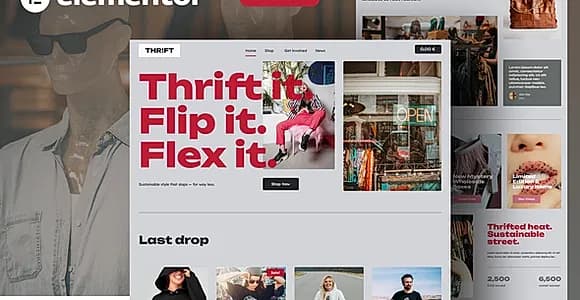 Thrift - Vintage & Second Hand Shop Elementor Pro Template Kit
