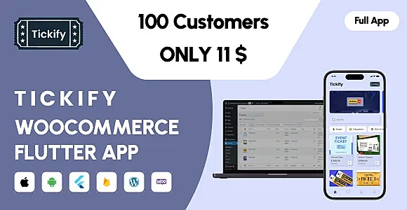 Tickify - Woocommerce Events and Tickets Estore Flutter Full Application