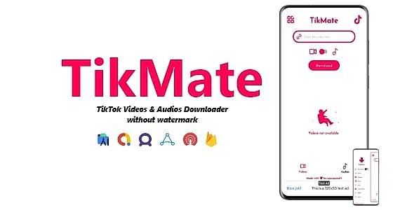 TikMate - TikTok Videos & Audios Downloader (No Watermark) | ADMOB, FIREBASE, ONESIGNAL