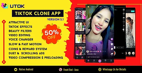 Tiktok Clone App & Short Video App source code with Video Editor - Effects & Filters