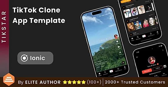 TikTok Clone App Template in Ionic - Short Video Creating App Template in Ionic