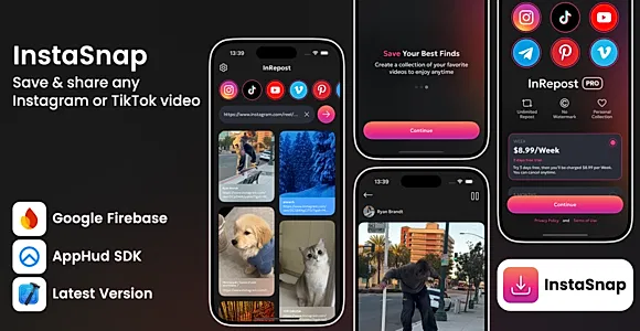 TikTok, IG, Shorts Saver- iOS App Source Code