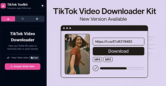 TikTok Video Downloader Kit — Fast & Responsive HTML5 Tool