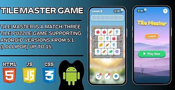 Tile Master: Match 3 Web Game (HTML5/CSS/JS) – Clean & Performance Optimized