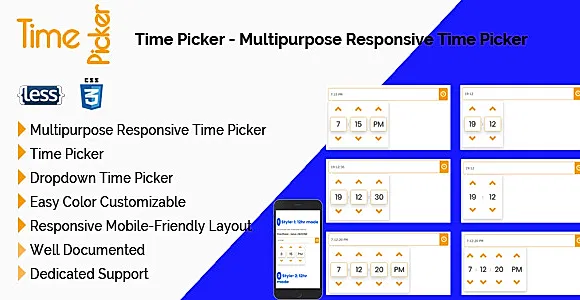 Time Picker - Multipurpose Responsive Time Picker