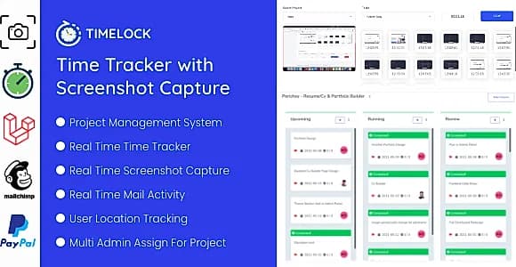 Timelock - Project Management System With Screenshot Capture