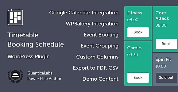 Timetable Booking Schedule for WordPress WordPress Plugin