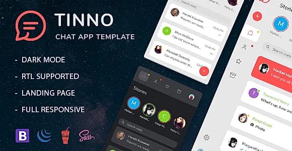Tinno - Chat Platform HTML5 Template + Landing Page