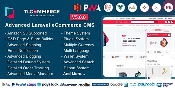 TLCommerce | Laravel & VueJS Powered Ecommerce CMS with PWA