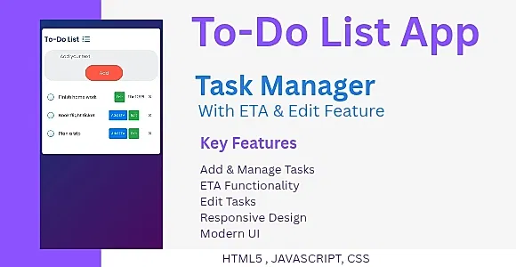 ToDo List App – Task Manager with ETA & Edit Feature