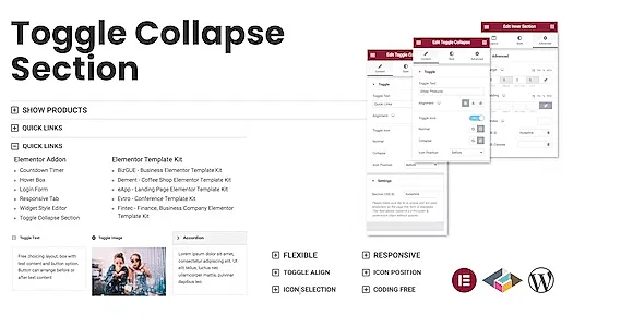 Toggle - Collapse Section For Elementor WordPress Plugin