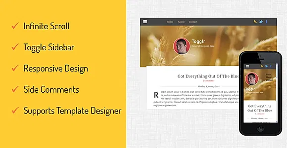 Togglr - Clean Responsive Blogger Template