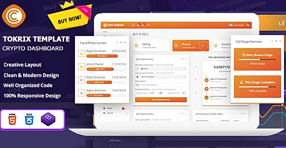 Tokrix - ICO Admin & Crypto Dashboard