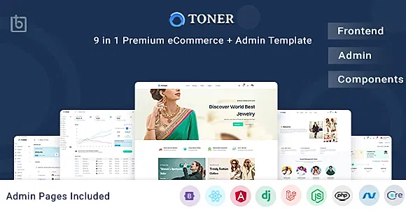 Toner - eCommerce Template + Admin Pages
