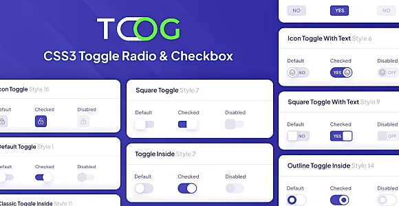 Toog - CSS3 Toggle Radio & Checkbox