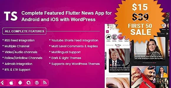 Top Stories - Flutter | WordPress News App with RSS Feed