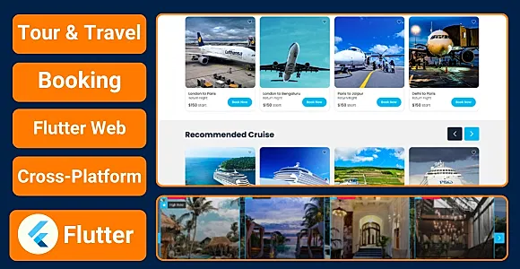 Tour and Travel Booking Website with Flutter Web Template | Travel Agency Website Flutter Web