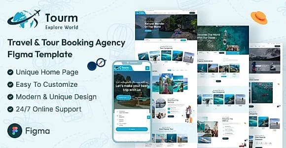 Tourm - Tour and Travel Agency Figma Template