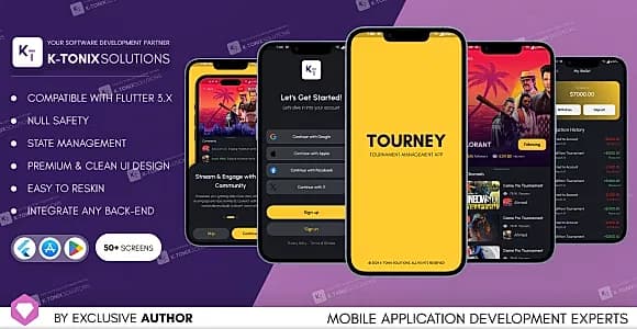 Tourney | Premium Tournament Management Flutter UI Kit