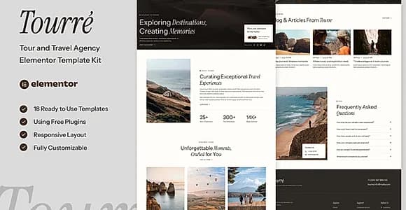 Tourre - Travel & Tour Agency Elementor Template Kit