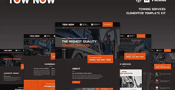 Tow Now - Towing Services Elementor Template Kit