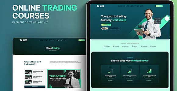 Traderoom - Online trading courses Elementor Template Kit