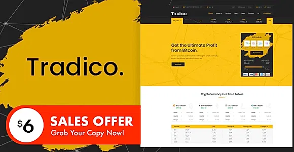 Tradico - Bitcoin Crypto Currency HTML Template