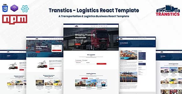Transtics - Logistics React Template