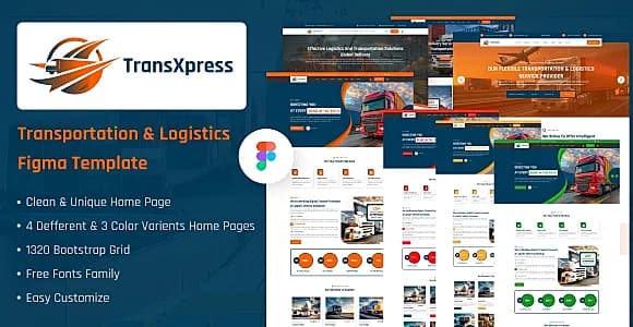 TransXpress - Transportation & Logistics Figma Template
